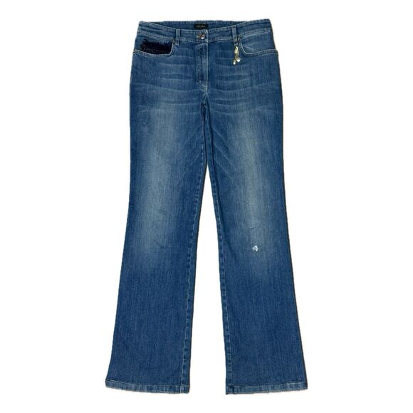 Escada Women’s Bootcut Jeans Embellished 40/10 30-31x34 Vintage - Picture 2 of 16